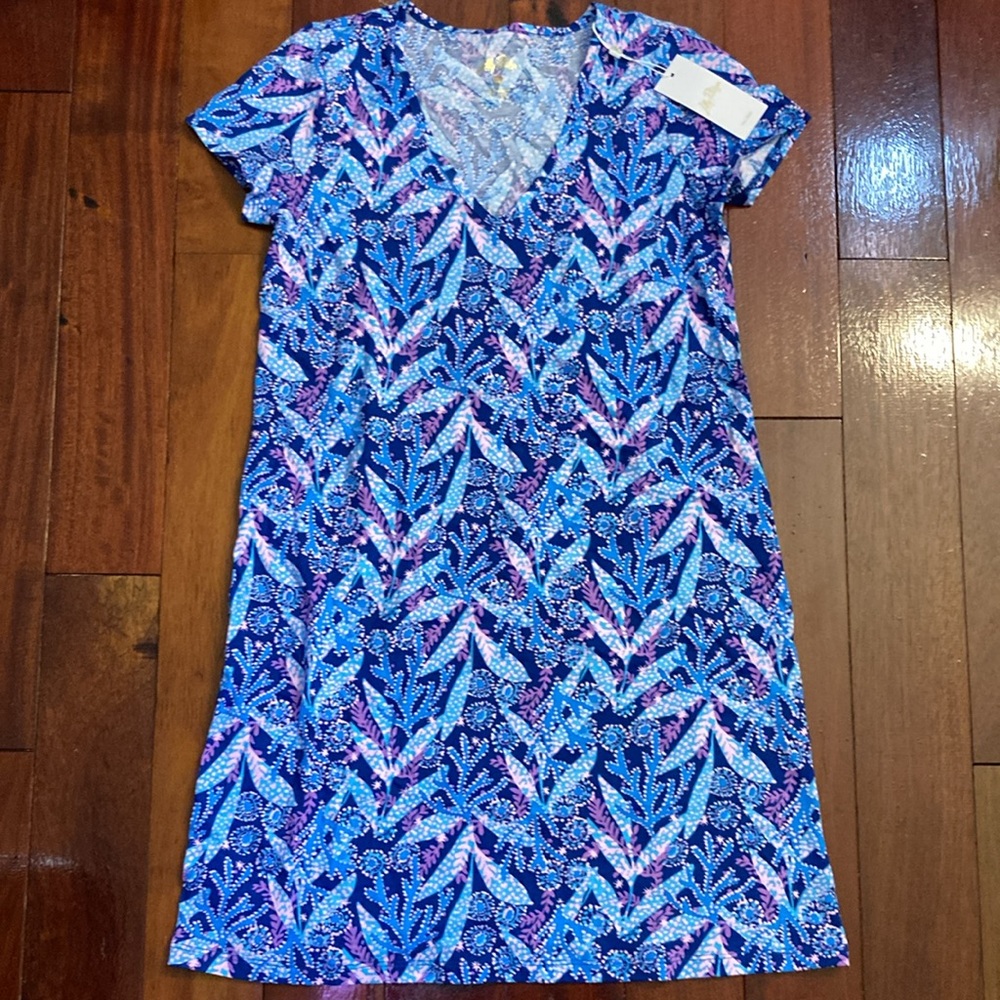 Etta Short Sleeve Dress Barton Blue Star Gazing